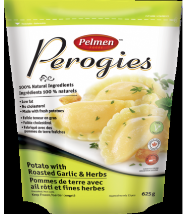 Pelmen Foods Potato with Roasted Garlic & Herbs Perogies 625g