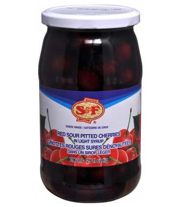 S&F Red Sour Pitted Cherries in Light Syrup 796 ml