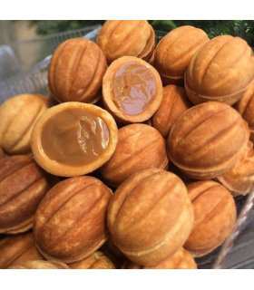 Sweet Pastry "Nuts" with Caramel Condensed Milk