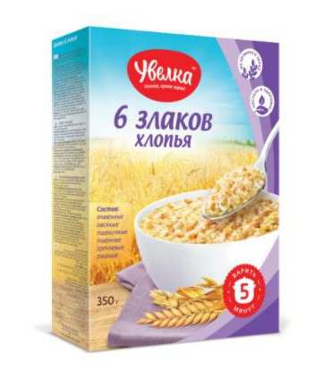Uvelka 6 Cereals Flakes 350g