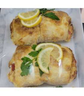 Stuffed Basa  Fish with Crab and Veggies